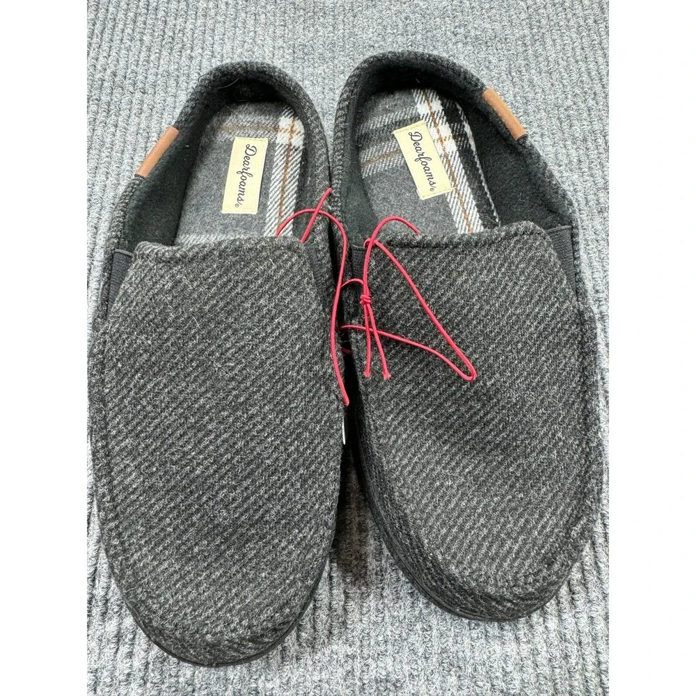 Dearfoams‎ Slippers Mens Small 7-8 Memory Foam Grey New
